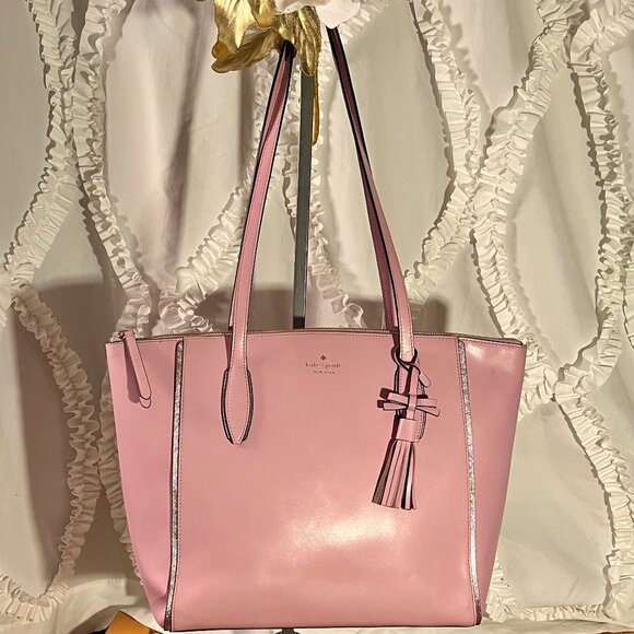 Kate Spade Light Pink/Lilac Tote with Bow Tassel - Picture 6 of 6